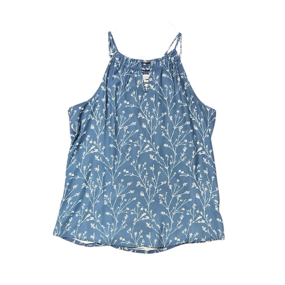 41 Hawthorn blue floral sleeveless tank top